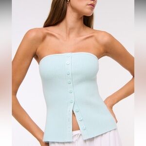 Abercrombie & Fitch Ottoman Button-Front Tube Top